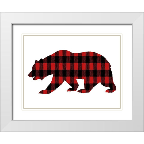 Bear Checkers 1 White Modern Wood Framed Art Print with Double Matting by Prime, Marcus