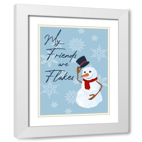 Flake Friends White Modern Wood Framed Art Print with Double Matting by Prime, Marcus
