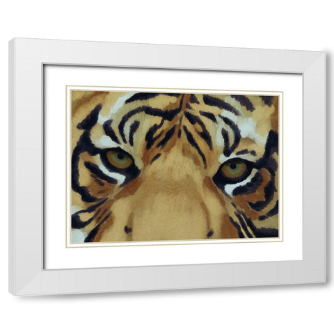 Tiger Burst 1 White Modern Wood Framed Art Print with Double Matting by Prime, Marcus
