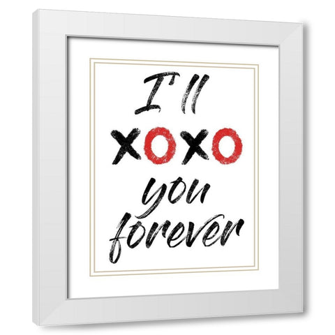 XOXO Forever White Modern Wood Framed Art Print with Double Matting by Prime, Marcus