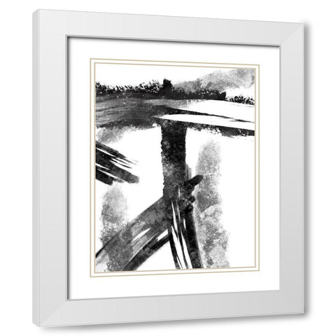 Striking Seams 1 White Modern Wood Framed Art Print with Double Matting by Prime, Marcus