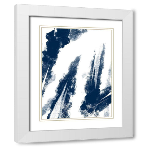 Navy Striking Seams 2 White Modern Wood Framed Art Print with Double Matting by Prime, Marcus