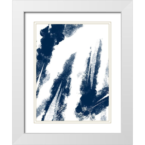 Navy Striking Seams 2 White Modern Wood Framed Art Print with Double Matting by Prime, Marcus
