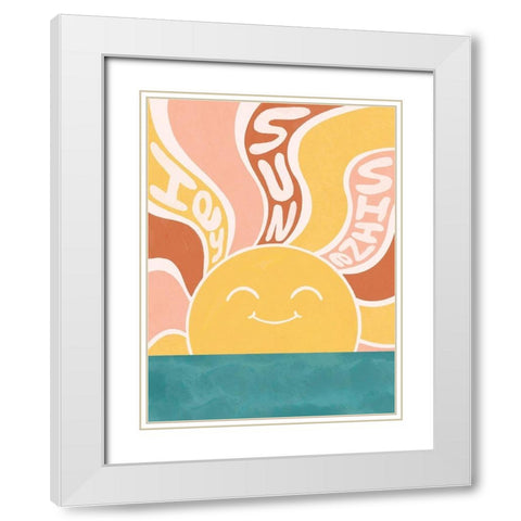 Hey Sunshine White Modern Wood Framed Art Print with Double Matting by Prime, Marcus
