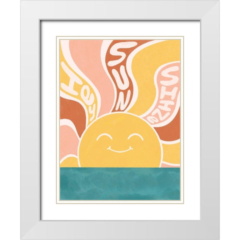 Hey Sunshine White Modern Wood Framed Art Print with Double Matting by Prime, Marcus