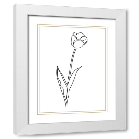Paper Tulip 2 White Modern Wood Framed Art Print with Double Matting by Prime, Marcus