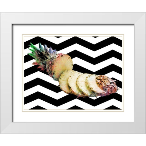 Pineapple Void 1 White Modern Wood Framed Art Print with Double Matting by Prime, Marcus