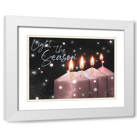 Light The Season V2 White Modern Wood Framed Art Print with Double Matting by Prime, Marcus