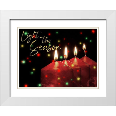 Light The Season White Modern Wood Framed Art Print with Double Matting by Prime, Marcus