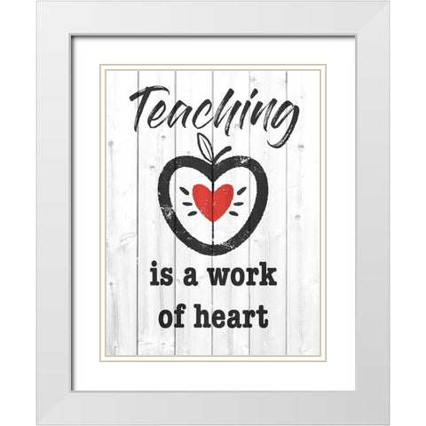 Teaching Heart 1 White Modern Wood Framed Art Print with Double Matting by Prime, Marcus