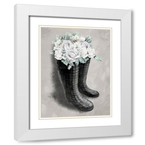 Rain Fall Blooms 1 White Modern Wood Framed Art Print with Double Matting by Prime, Marcus