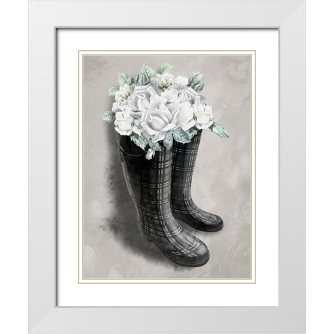 Rain Fall Blooms 1 White Modern Wood Framed Art Print with Double Matting by Prime, Marcus