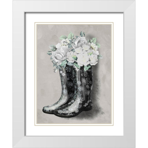 Rain Fall Blooms 2 White Modern Wood Framed Art Print with Double Matting by Prime, Marcus