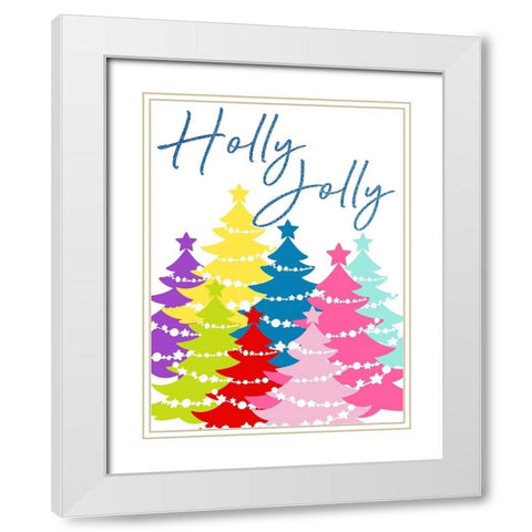 Holly Jolly White Modern Wood Framed Art Print with Double Matting by Prime, Marcus