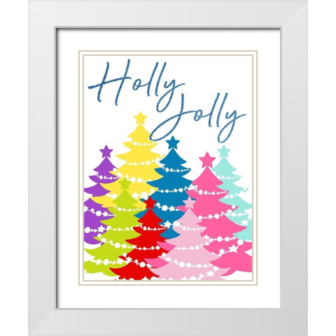 Holly Jolly White Modern Wood Framed Art Print with Double Matting by Prime, Marcus