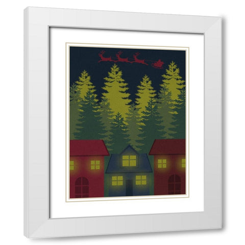 Merry Night White Modern Wood Framed Art Print with Double Matting by Prime, Marcus