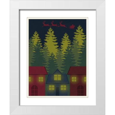 Merry Night White Modern Wood Framed Art Print with Double Matting by Prime, Marcus
