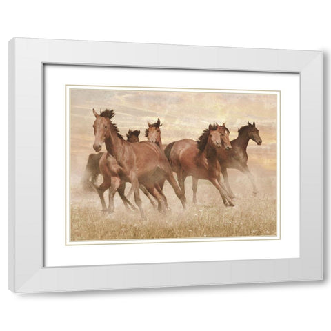 Running Free 1 White Modern Wood Framed Art Print with Double Matting by Prime, Marcus