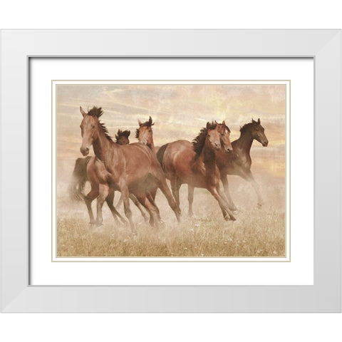 Running Free 1 White Modern Wood Framed Art Print with Double Matting by Prime, Marcus