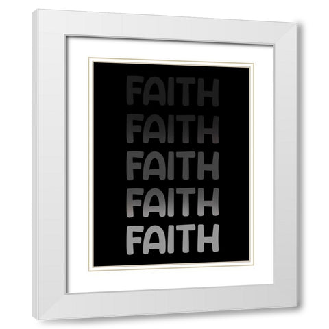 Radiant Words 7 White Modern Wood Framed Art Print with Double Matting by Prime, Marcus