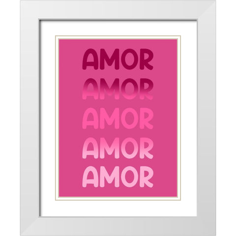 Radiant Words 5 White Modern Wood Framed Art Print with Double Matting by Prime, Marcus