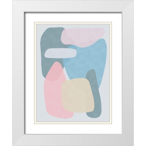 Rubiks Pastel Splat 1 White Modern Wood Framed Art Print with Double Matting by Prime, Marcus