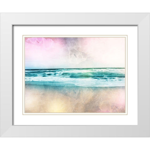 CMYK Beach 1 White Modern Wood Framed Art Print with Double Matting by Prime, Marcus