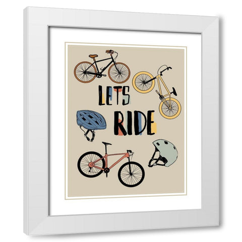 Lets Ride White Modern Wood Framed Art Print with Double Matting by Prime, Marcus