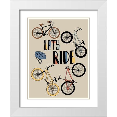 Lets Ride 2 White Modern Wood Framed Art Print with Double Matting by Prime, Marcus