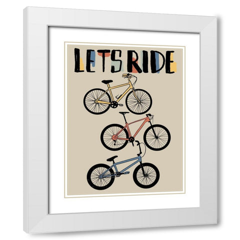 Lets Ride 3 White Modern Wood Framed Art Print with Double Matting by Prime, Marcus