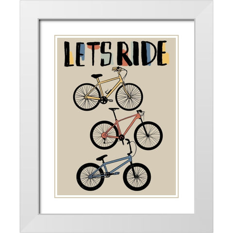 Lets Ride 3 White Modern Wood Framed Art Print with Double Matting by Prime, Marcus