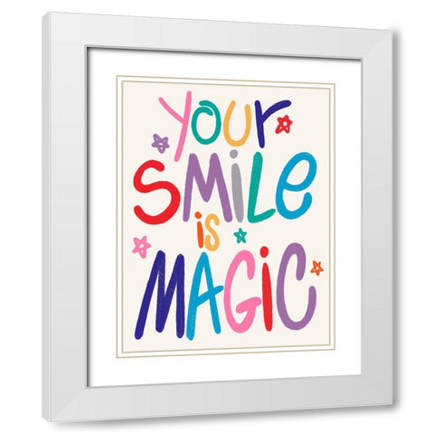 Magic Smile 1 White Modern Wood Framed Art Print with Double Matting by Prime, Marcus