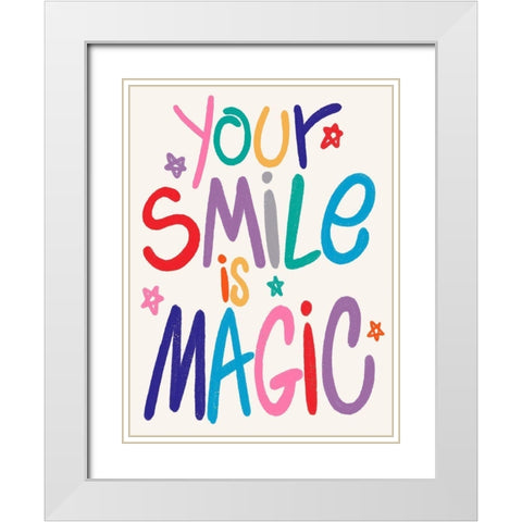 Magic Smile 1 White Modern Wood Framed Art Print with Double Matting by Prime, Marcus