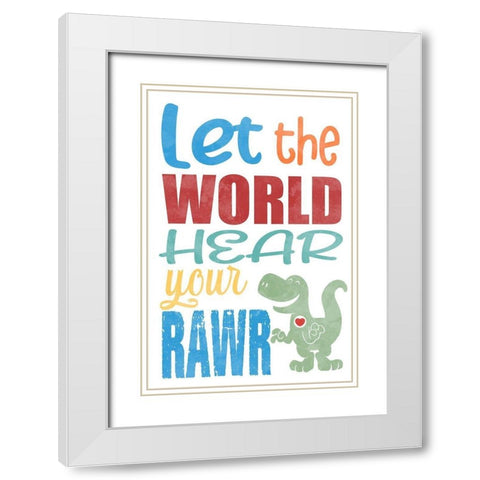 World Rawr White Modern Wood Framed Art Print with Double Matting by Prime, Marcus