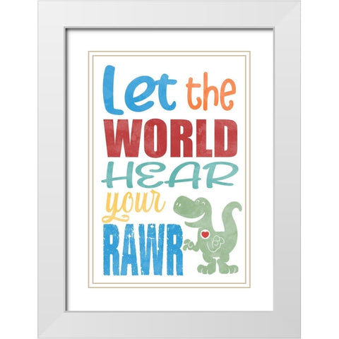 World Rawr White Modern Wood Framed Art Print with Double Matting by Prime, Marcus