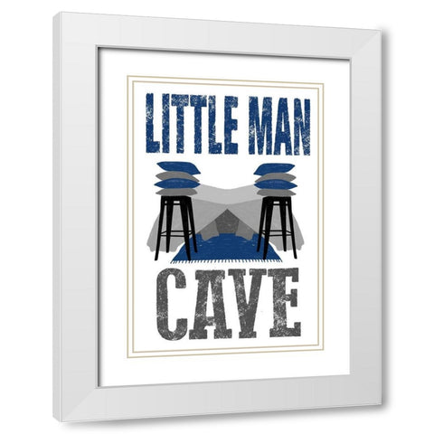 Little Man Cave White Modern Wood Framed Art Print with Double Matting by Prime, Marcus