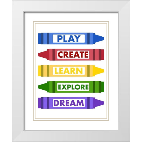 Colorful Rules White Modern Wood Framed Art Print with Double Matting by Prime, Marcus