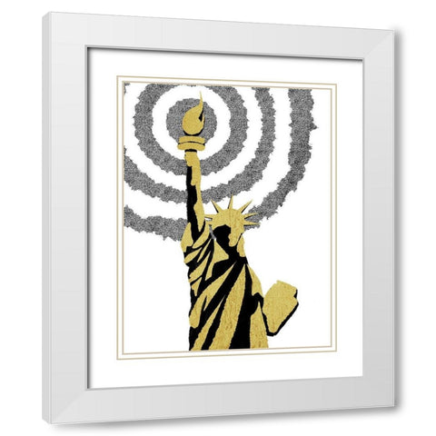 Golden Liberty White Modern Wood Framed Art Print with Double Matting by Prime, Marcus