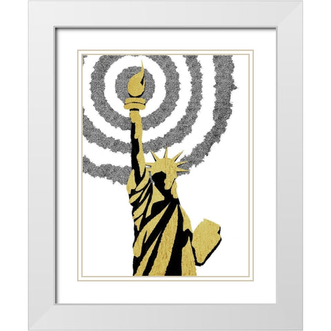 Golden Liberty White Modern Wood Framed Art Print with Double Matting by Prime, Marcus