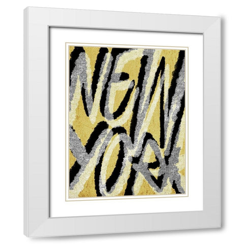Golden New York White Modern Wood Framed Art Print with Double Matting by Prime, Marcus