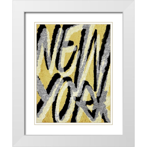 Golden New York White Modern Wood Framed Art Print with Double Matting by Prime, Marcus