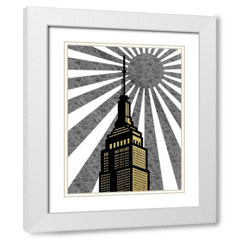 Golden Skyscraper White Modern Wood Framed Art Print with Double Matting by Prime, Marcus