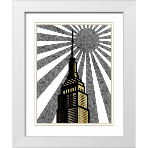 Golden Skyscraper White Modern Wood Framed Art Print with Double Matting by Prime, Marcus
