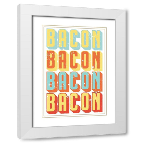 Bacon Bacon White Modern Wood Framed Art Print with Double Matting by Prime, Marcus