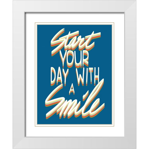 Smile Starter White Modern Wood Framed Art Print with Double Matting by Prime, Marcus