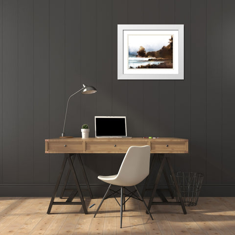 Brass Landscape 1 White Modern Wood Framed Art Print with Double Matting by Prime, Marcus
