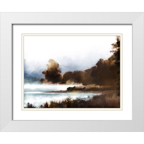 Brass Landscape 1 White Modern Wood Framed Art Print with Double Matting by Prime, Marcus