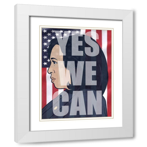 Yes We Can White Modern Wood Framed Art Print with Double Matting by Prime, Marcus