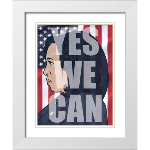 Yes We Can White Modern Wood Framed Art Print with Double Matting by Prime, Marcus