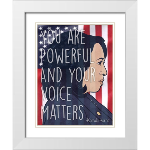 Our Voice Matters White Modern Wood Framed Art Print with Double Matting by Prime, Marcus